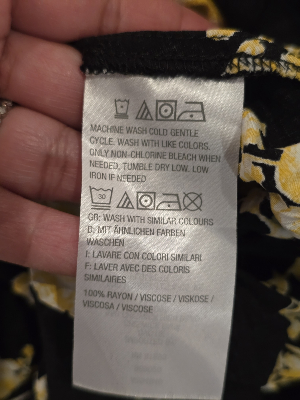 G.I.L.I. Black & Yellow Floral Cold-Shoulder High-Low Dress - Picture 8 of 8